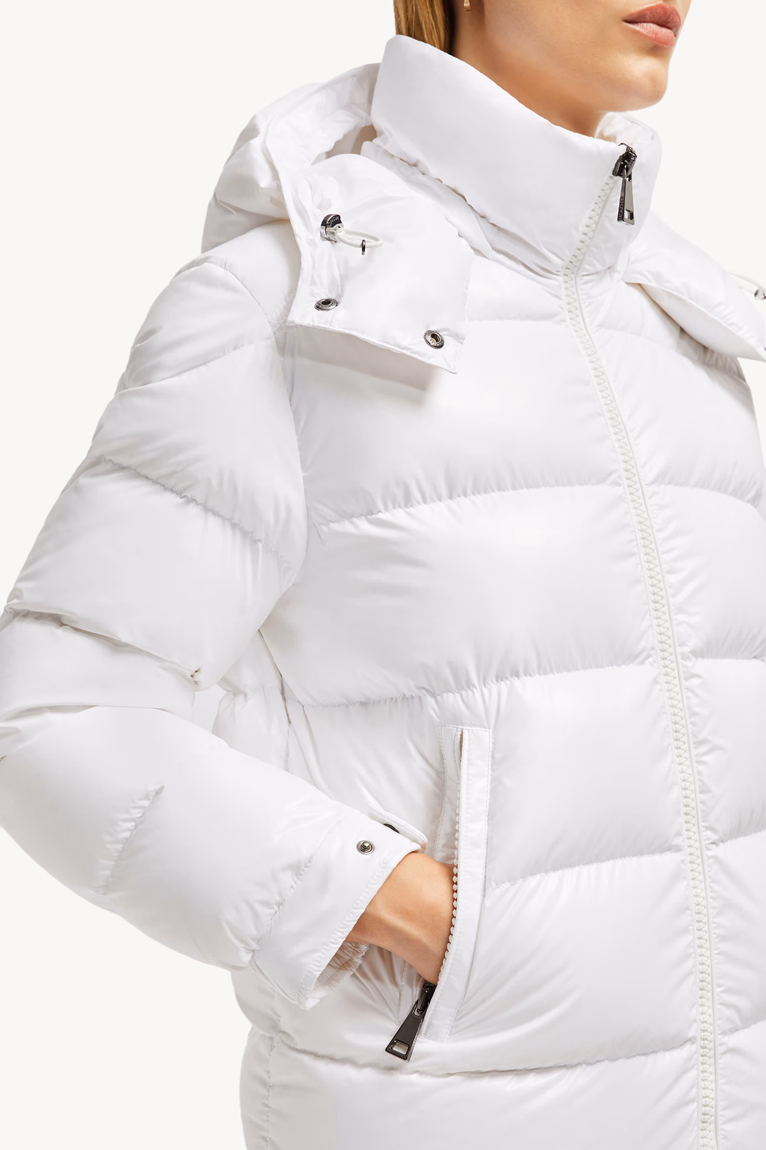 Maire Hooded Short Down Jacket Women Off White Moncler 6